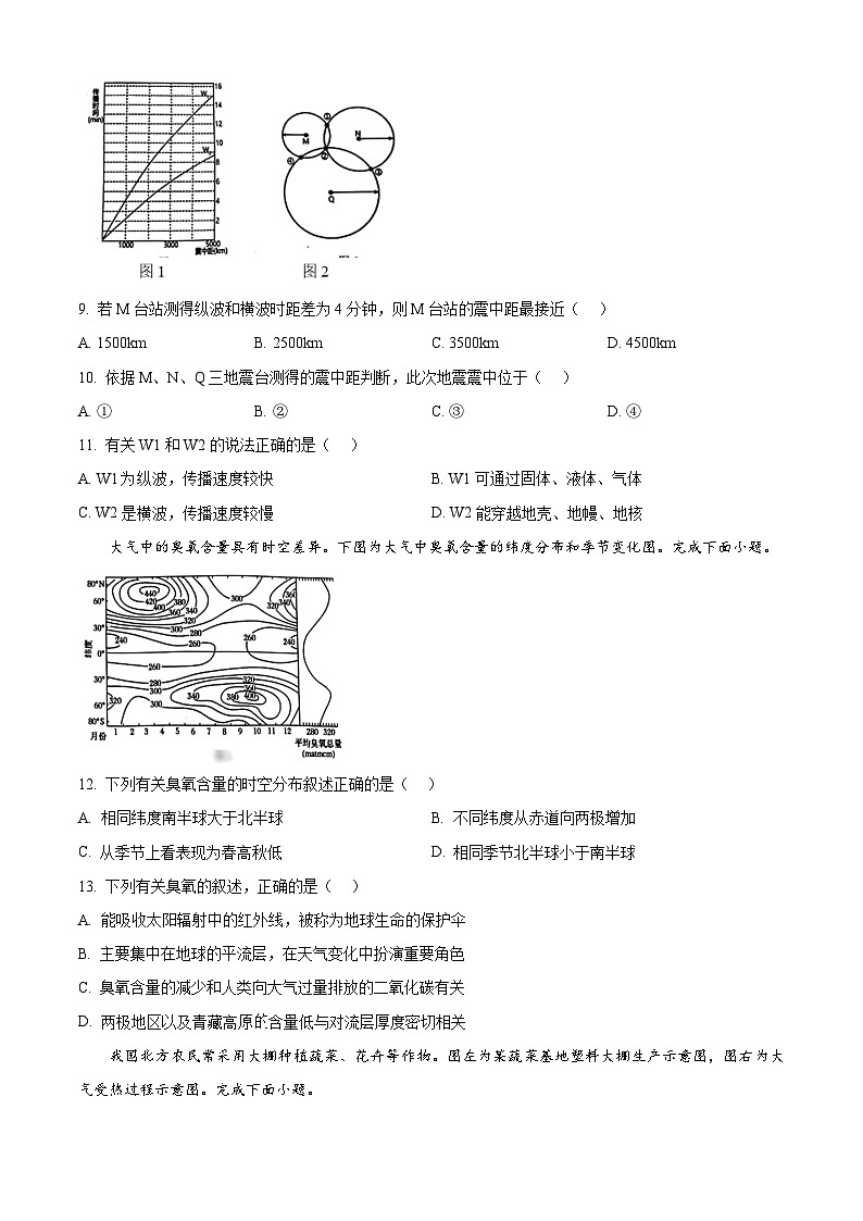 江苏省无锡市2023-2024学年高一上学期期末教学质量调研测试地理试卷（Word版附解析）03