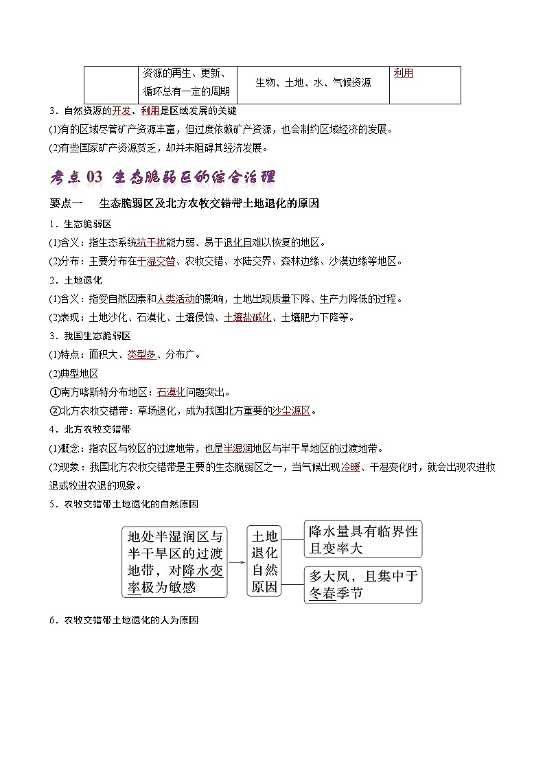【人教版地理】选择性必修二  第二章 资源、环境与区域发展（单元复习）（课件+知识梳理+练习）03