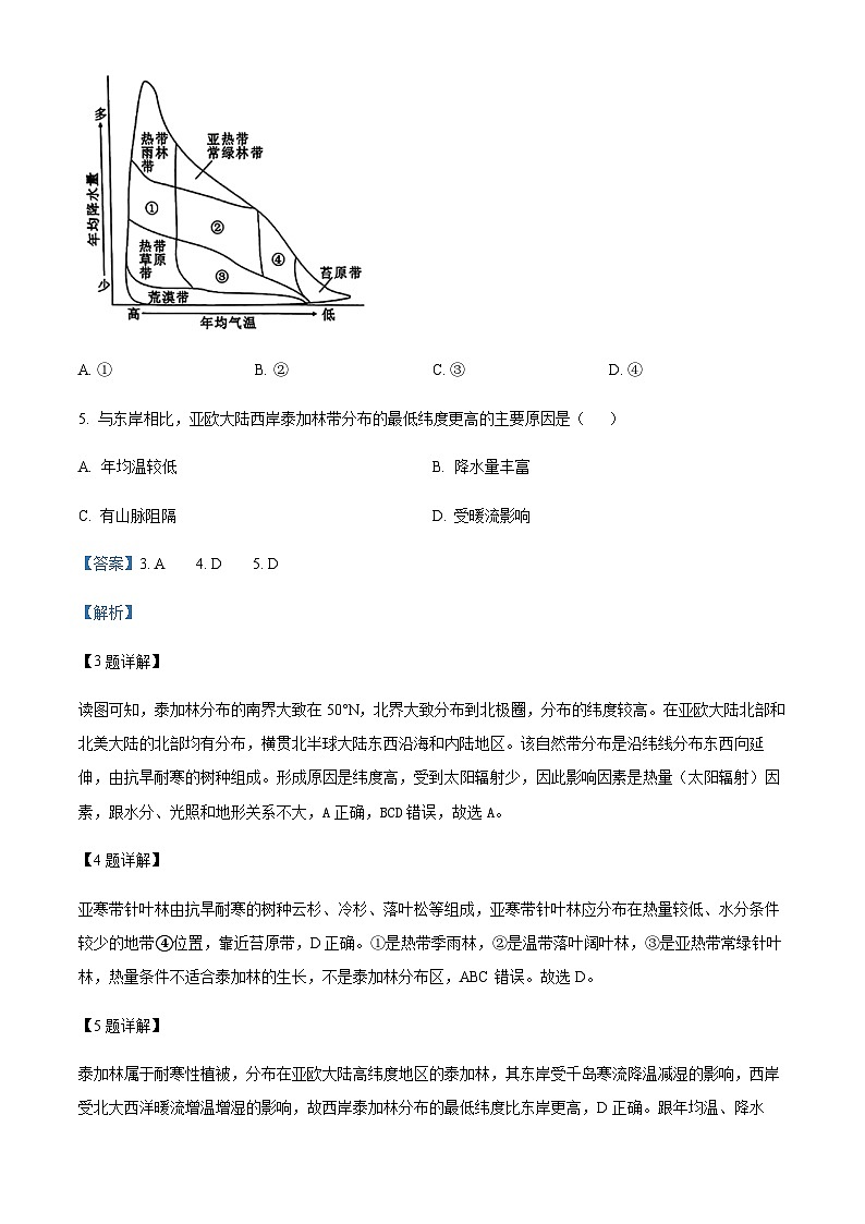 2023-2024学年四川省广安市高二上学期1月期末地理试题含解析03
