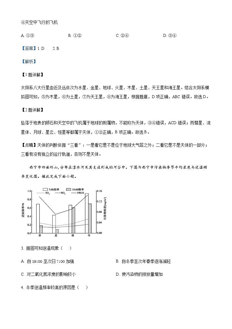 2023-2024学年河南省郑州市宇华实验学校高二上学期1月月考地理试题含解析02