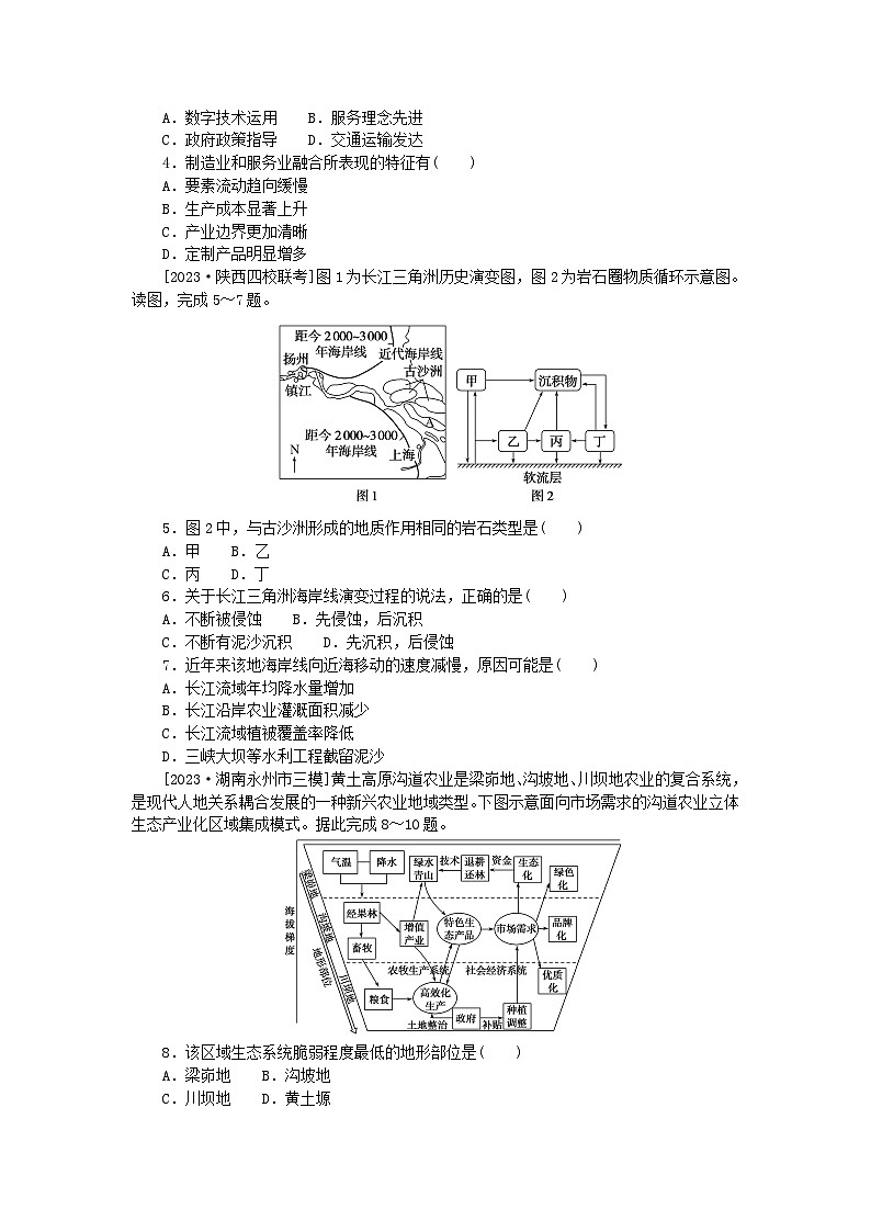 统考版2024高考地理二轮专题复习第三部分考前抢分专练专题十三识图技能专练图像六地理关联图02