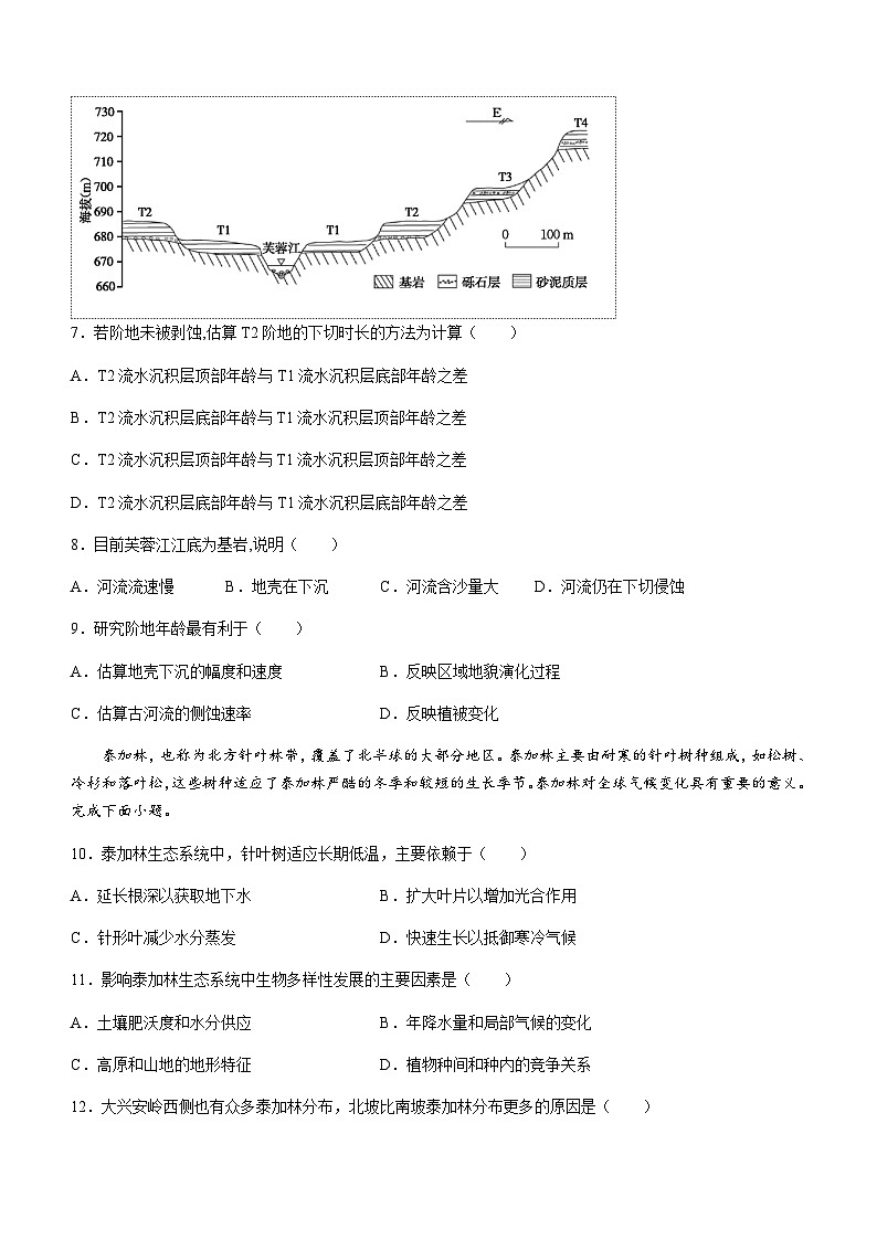 2023-2024学年陕西省咸阳市三原县南郊中学高三上学期期末质量检测模拟考试地理试题含答案03