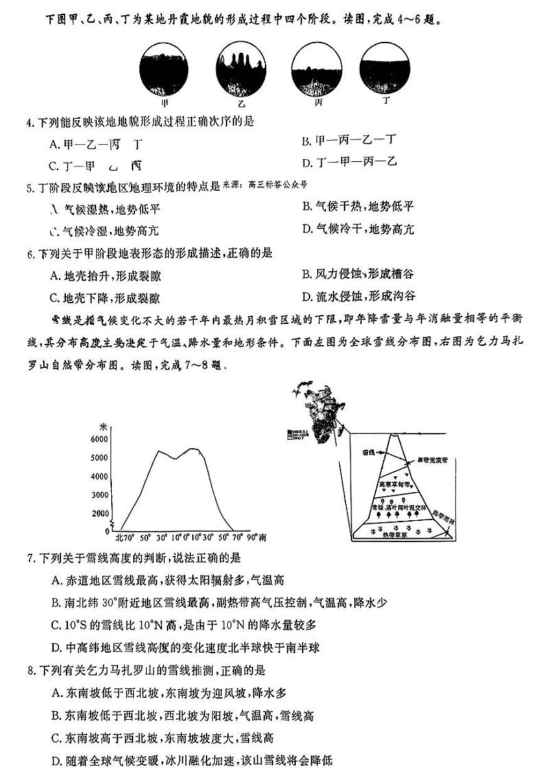 湖南省名校联盟2023_2024学年高三地理上学期9月大联考试卷pdf无答案第2页
