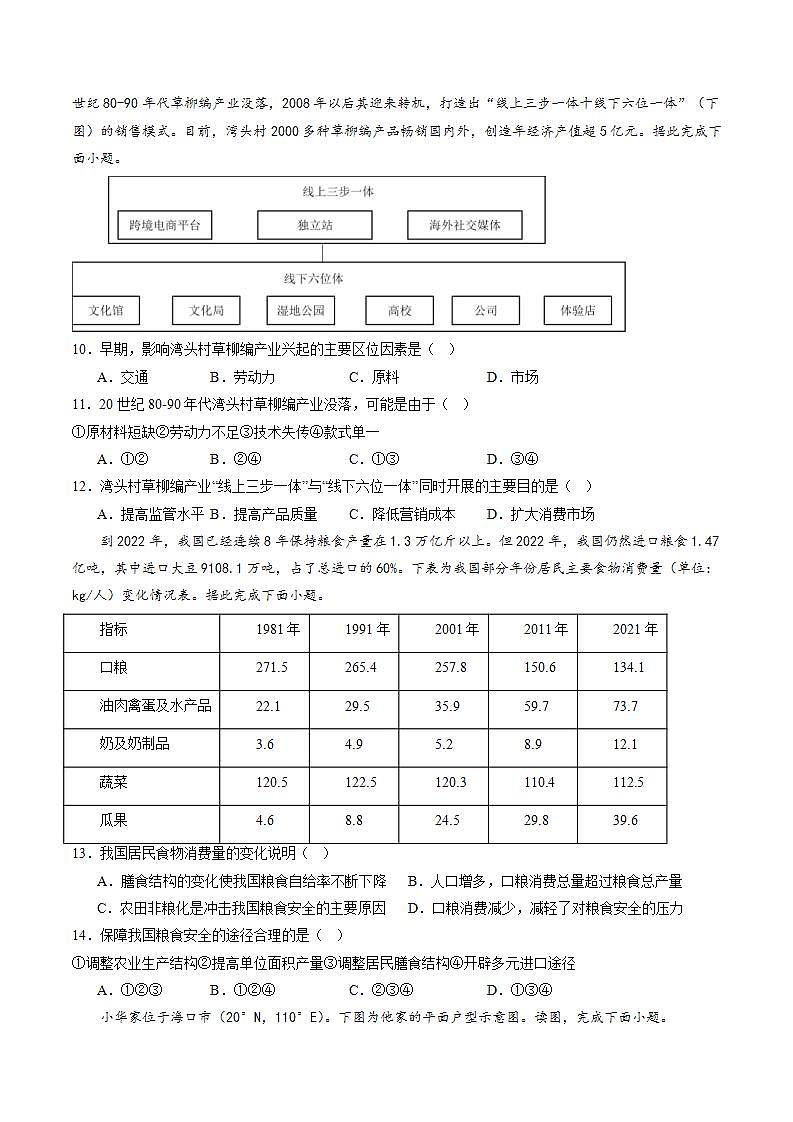 【开学摸底考】高三地理（天津专用）-2023-2024学年高中下学期开学摸底考试卷.zip03