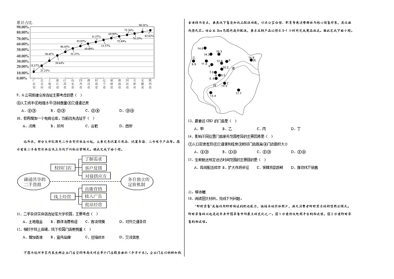 3.3服务业的区位选择同步练习02