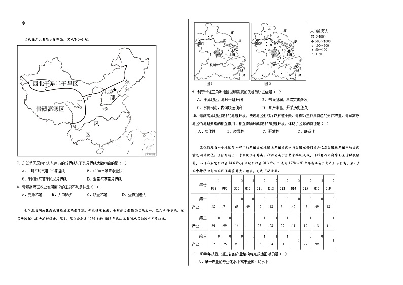 1.2比较区域发展的异同同步练习02
