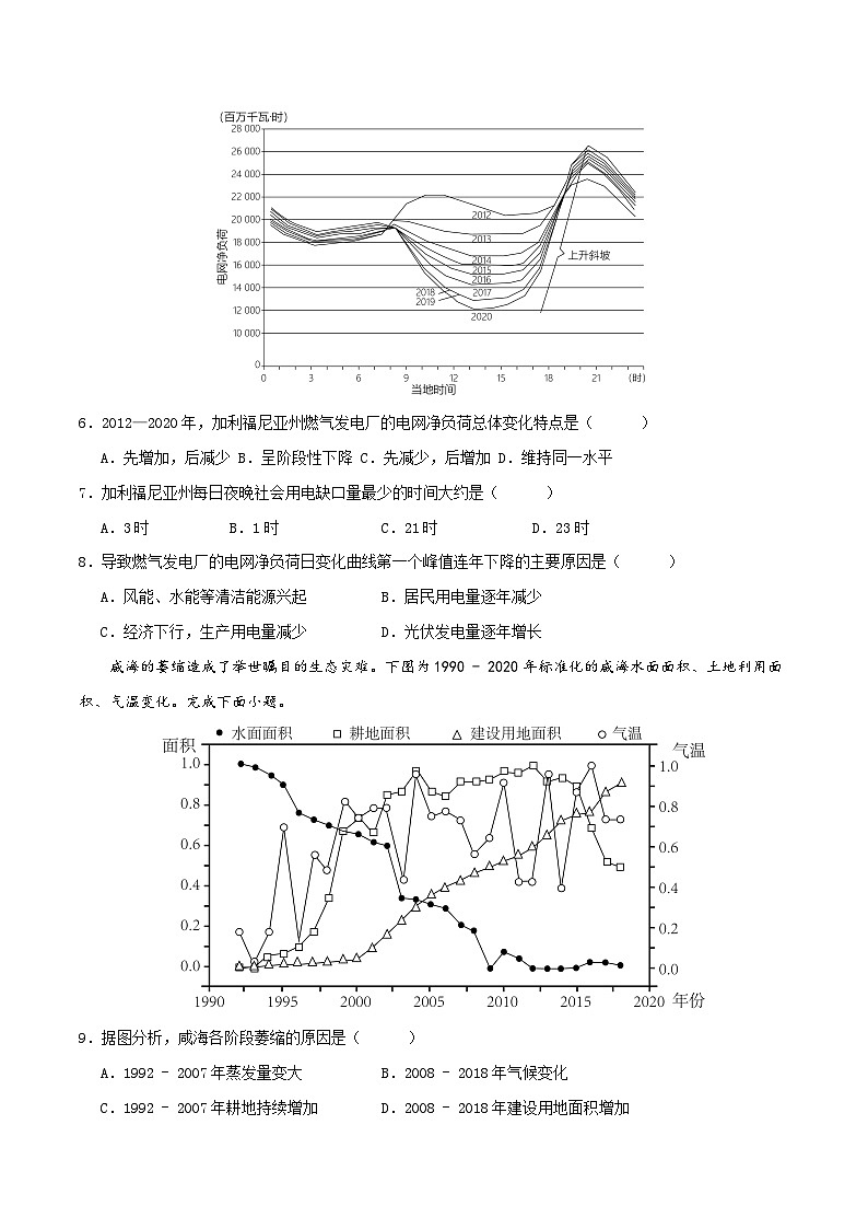 2024年1月“九省联考”真题完全解读与考后提升地理（安徽卷）试卷（Word版附解析）03