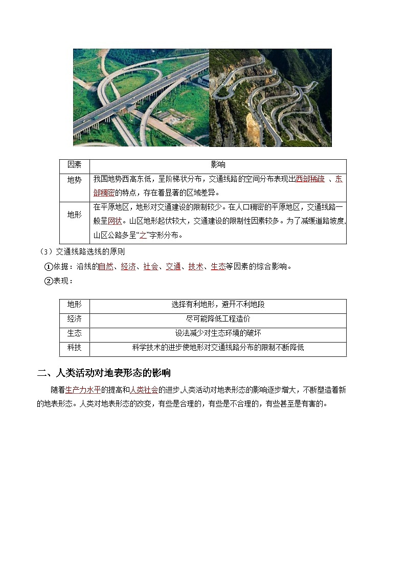 【湘教版地理】选修一  2.3 地表形态与人类活动（分层练习）02