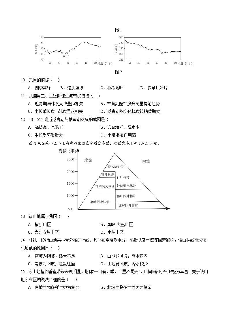 【湘教版地理】选修一  第五章 自然环境的整体性与差异性（单元检测卷）03