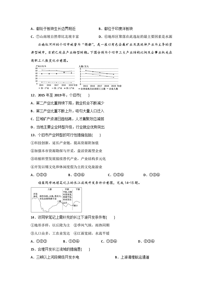 2024西安五校联考高二上学期1月期末考试地理含答案03