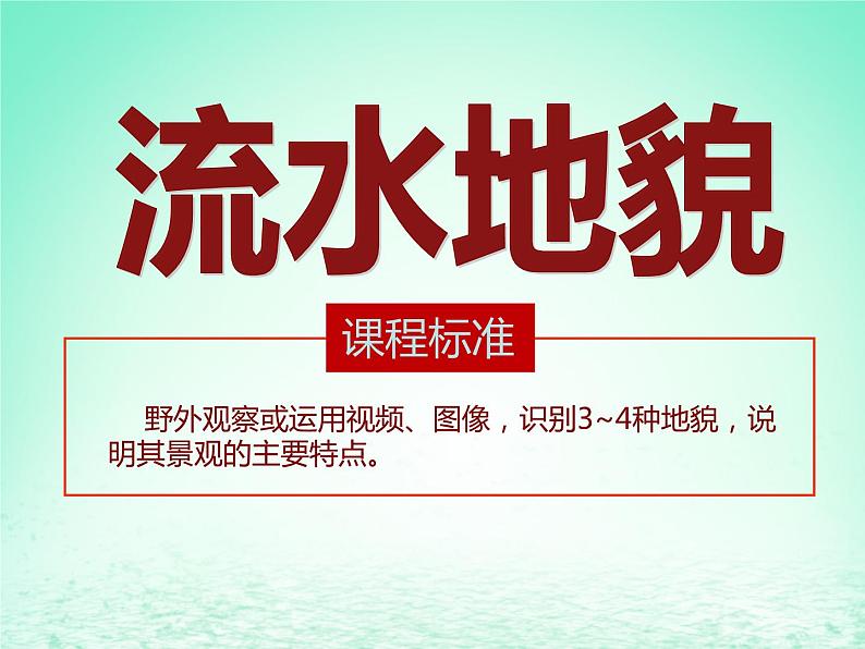 2024春新教材高中地理2.1流水地貌课件湘教版必修第一册01