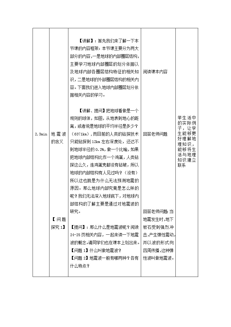 2024春新教材高中地理1.3地球的圈层结构教学设计（湘教版必修第一册）03