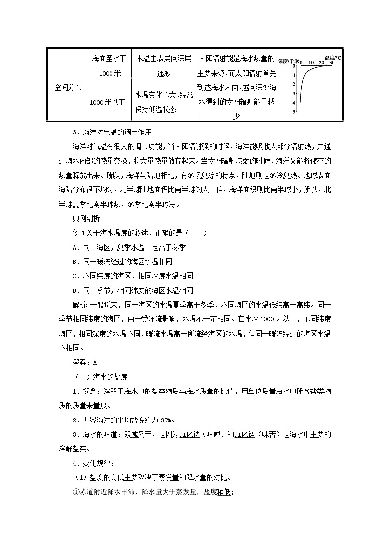 2024春新教材高中地理4.2海水的性质和运动第1课时教学设计（湘教版必修第一册）03