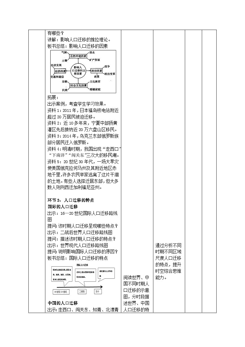 2024春新教材高中地理1.2人口迁移教学设计（湘教版必修第二册）02