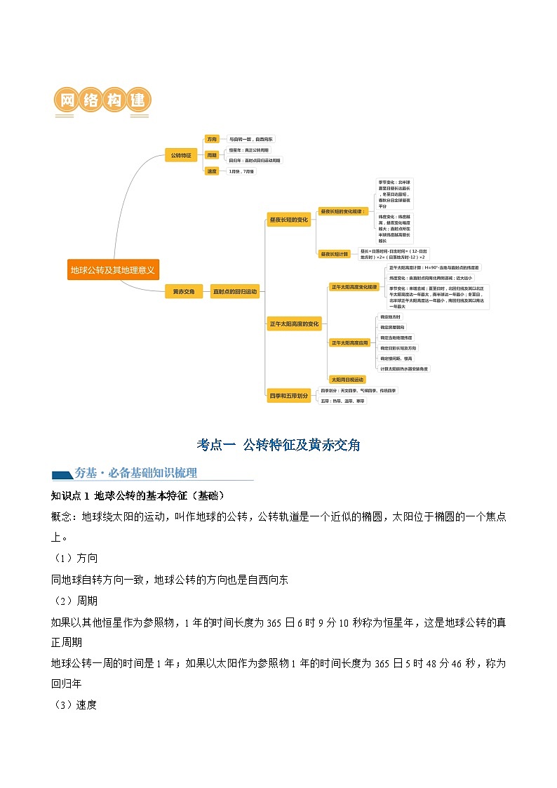 最新高考地理一轮复习【讲通练透】 第05讲 地球公转及其地理意义（讲通）02