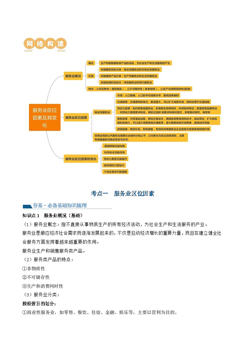 最新高考地理一轮复习【讲通练透】 第26讲 服务业区位因素及其变化（讲通）02