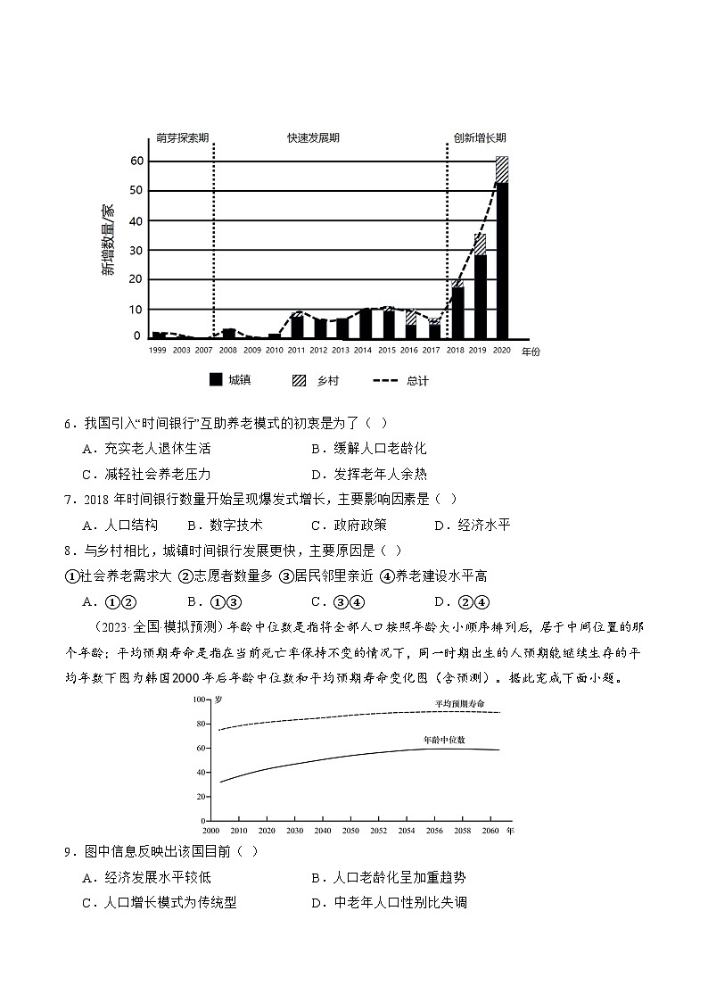 第20讲 人口分布和人口容量（练习）（原卷版）第3页