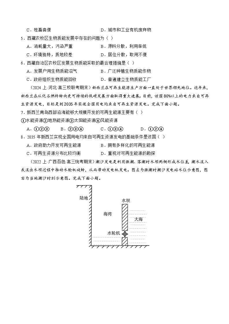 （新高考）高考地理二轮复习专题12 微专题   新能源开发利用（练习）（原卷版）第2页