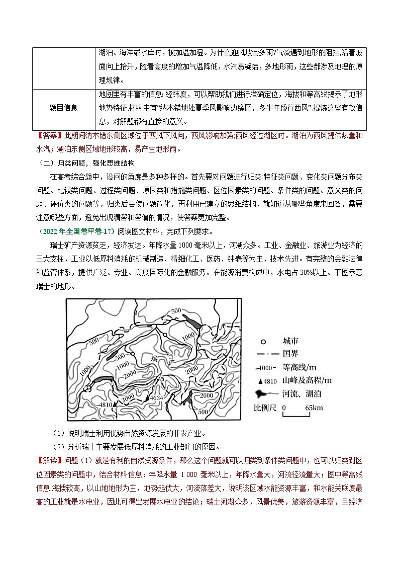 （新高考）高考地理二轮复习题型归纳与变式演练专题10 地理综合题的有效策略（2份打包，原卷版+教师版）03