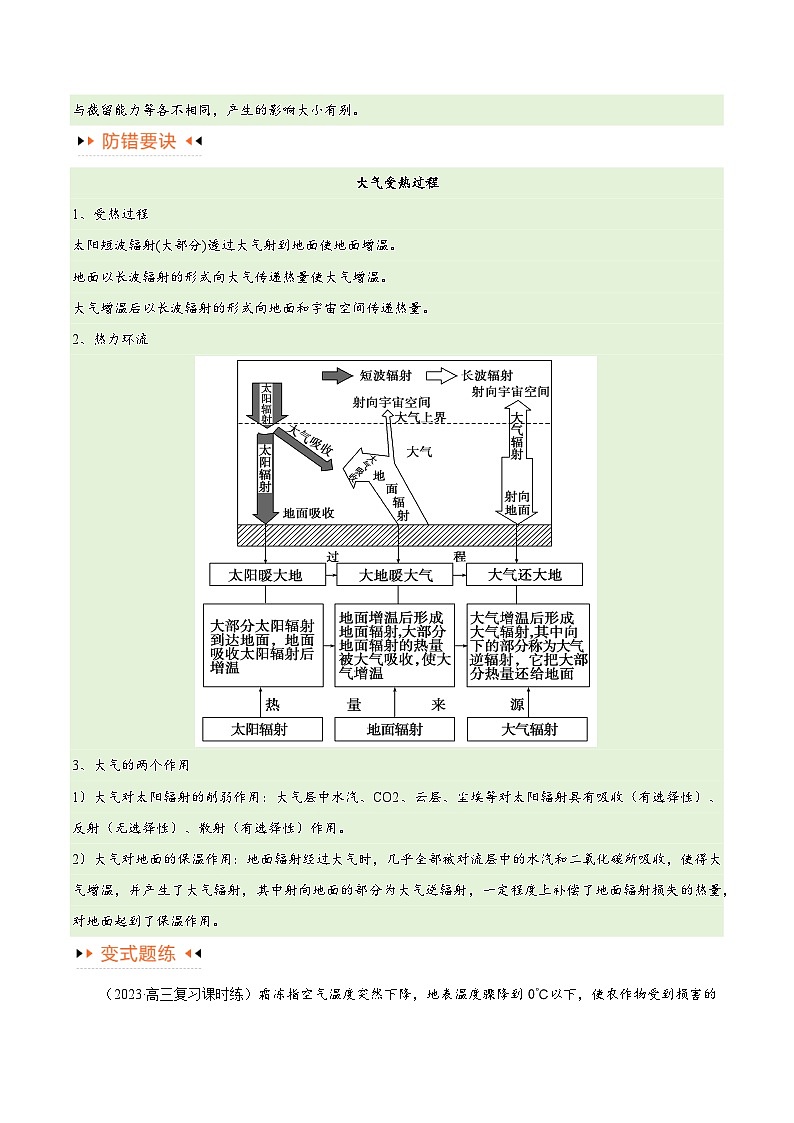 专题03大气运动易错突破-备战2024年高考地理考试易错题（全国通用）03