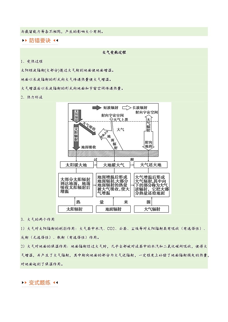 专题03大气运动易错突破-备战2024年高考地理考试易错题（全国通用）03