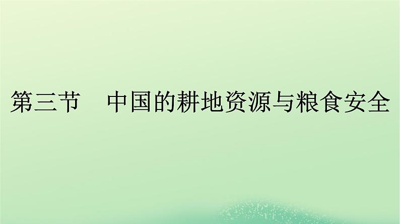 2024春高中地理第2章资源安全与国家安全第3节中国的耕地资源与粮食安全课件（人教版选择性必修3）01