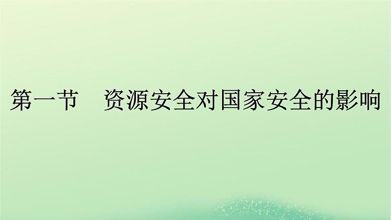 2024春高中地理第2章资源安全与国家安全第1节资源安全对国家安全的影响课件（人教版选择性必修3）01