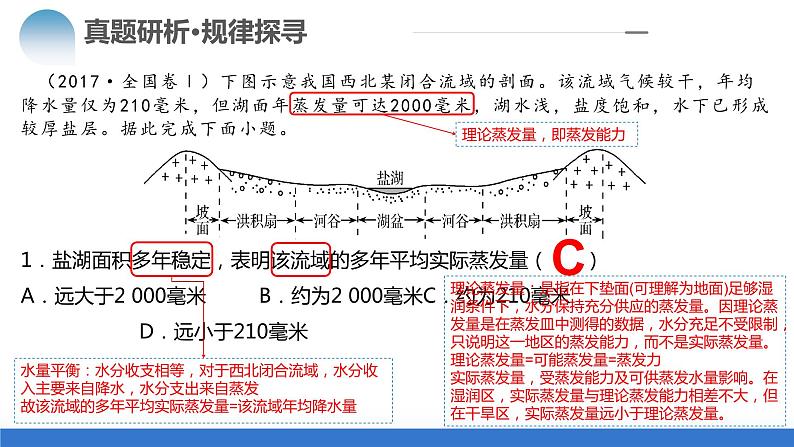 专题04 微专题 水量平衡、含沙量与输沙量、湖泊（课件）-2024年高考地理二轮复习（新教材新高考）第8页