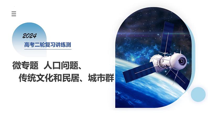 专题08 微专题 人口问题、传统文化和民居、城市群（课件）-2024年高考地理二轮复习（新教材新高考）第1页