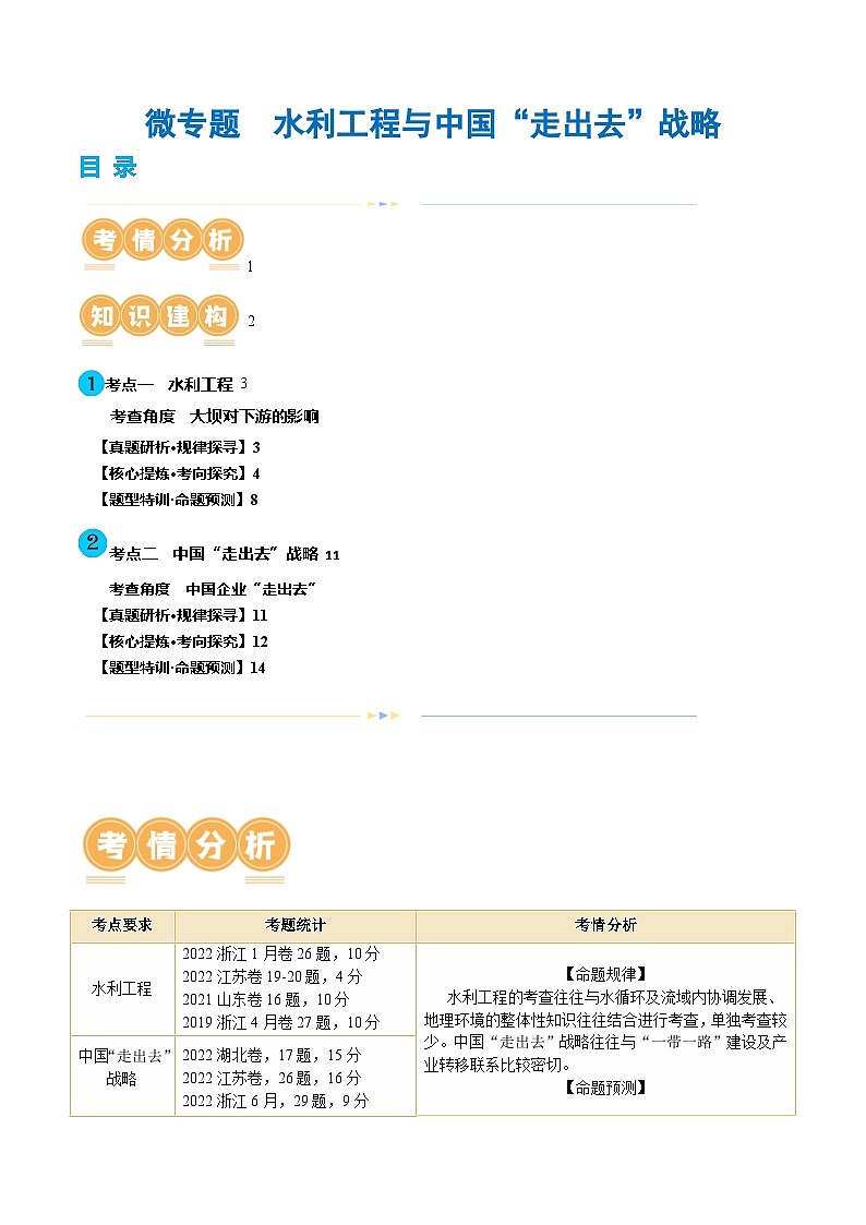 专题11 微专题  水利工程与中国”走出去“战略（讲义）（解析版）第1页