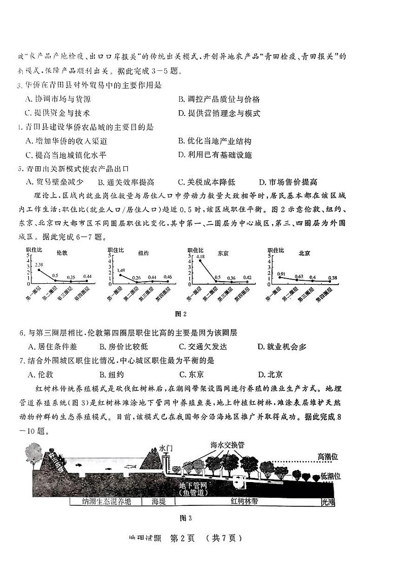 2024届山东省济宁市高三一模地理试题02