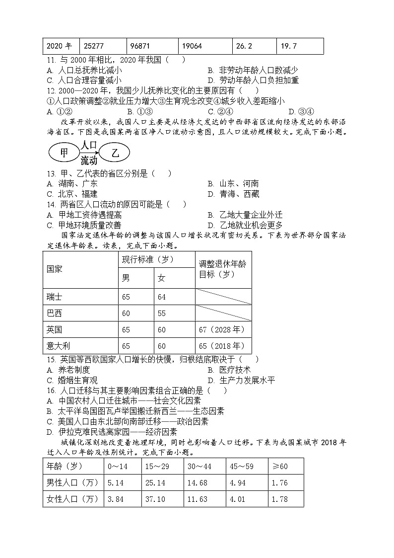 山东省泰安市宁阳县第一中学2023-2024学年高一下学期开学考试地理试题03