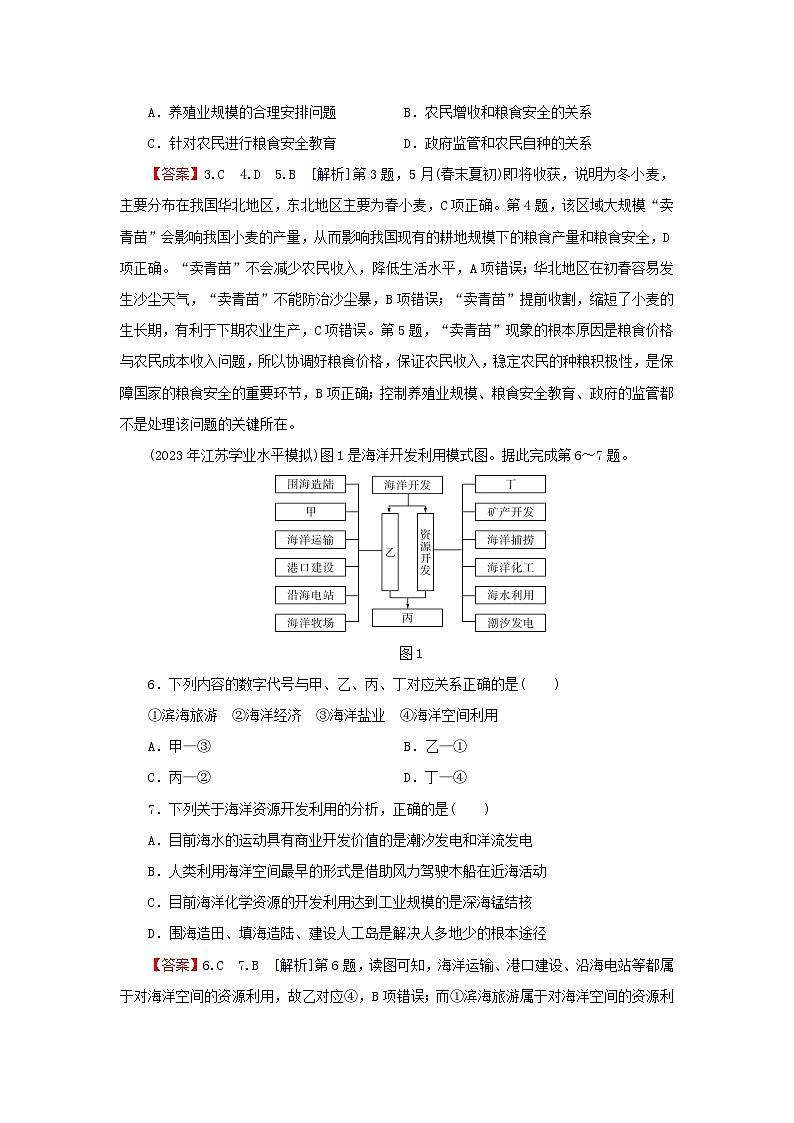 2024春高中地理第二章自然资源的开发利用与国家安全综合检测卷中图版选择性必修302