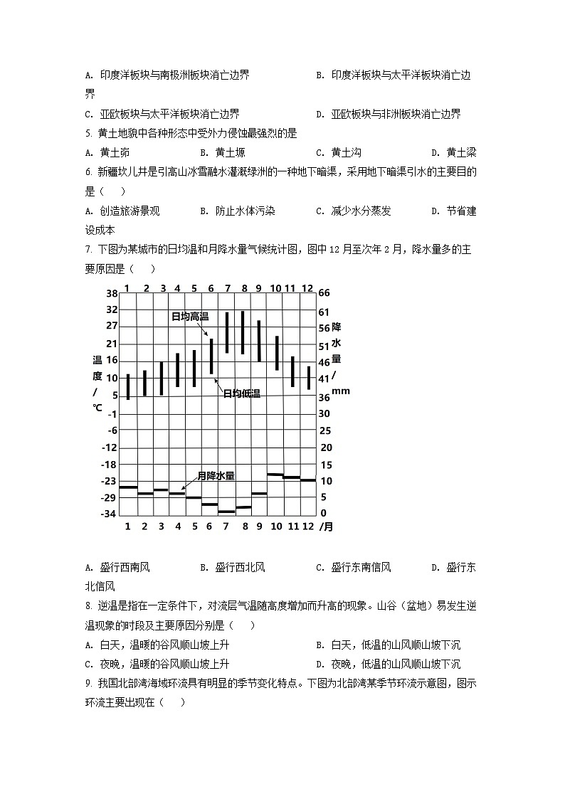 2022年上海市松江区高三（二）等级考二模地理试题（含详解）02