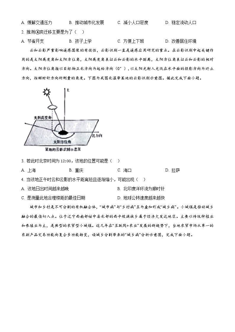 海南省琼海市嘉积中学2024届高三下学期2月开学考试地理试卷（Word版附解析）02