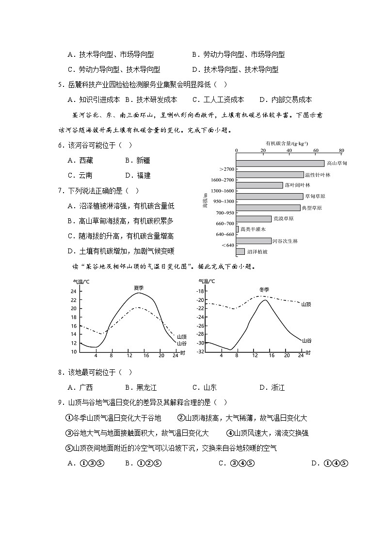 江西省宜春市丰城中学2023-2024学年高二下学期开学考试地理试卷（Word版附答案）02