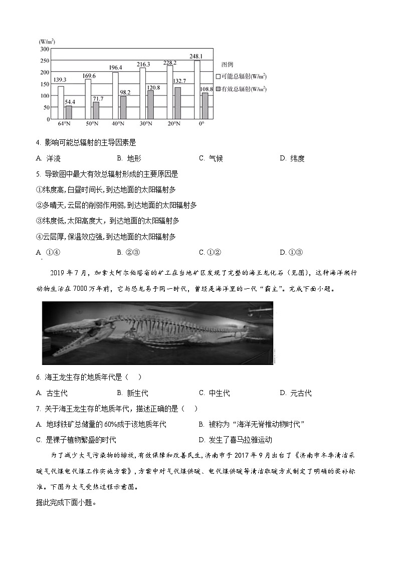 山东省烟台市莱州市第一中学2023-2024学年高一下学期开学考试地理试卷（Word版附解析）第2页