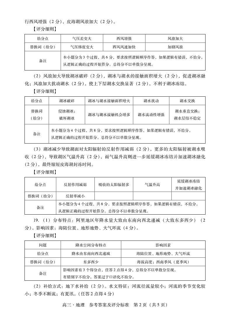 肇庆市2023届高中毕业班第一次教学质量检测高三一模地理试题及答案02