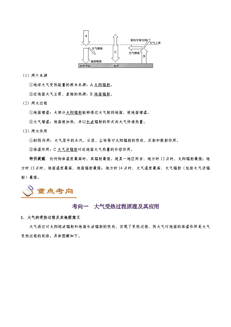 最新高考地理考点一遍过讲义 考点09 大气受热过程原理02
