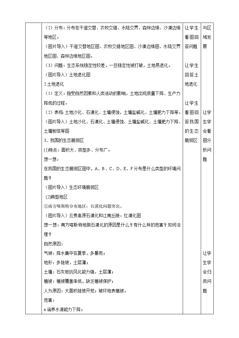 人教版地理选择性必修二2.2生态脆弱区的综合治理教学设计02