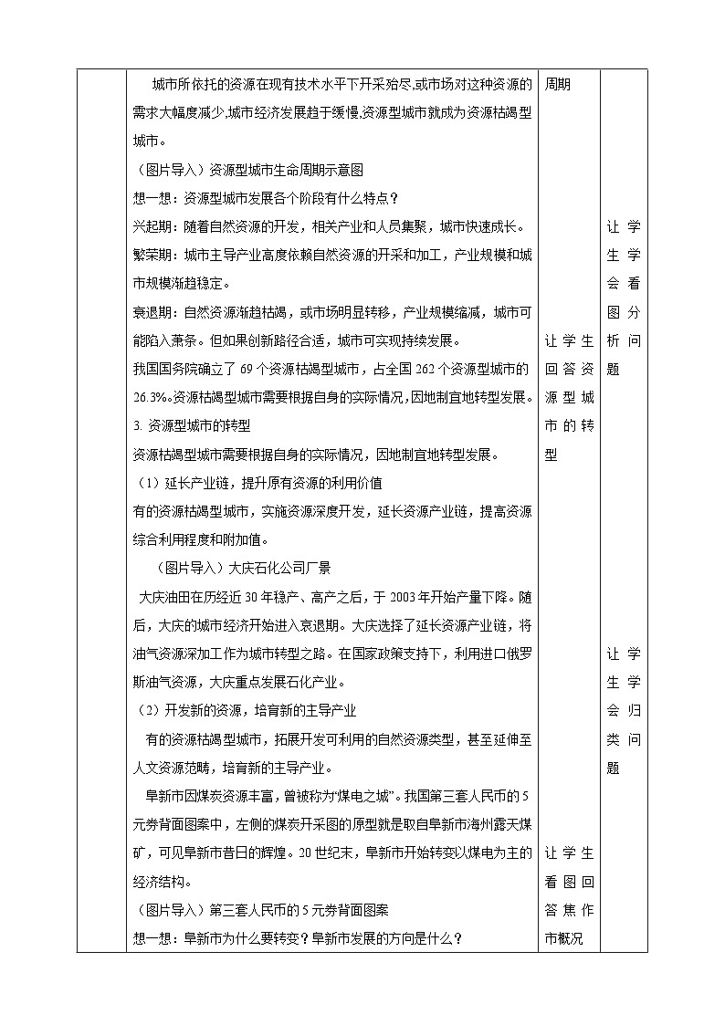 人教版地理选择性必修二2.3资源枯竭型城市的转型发展教学设计02