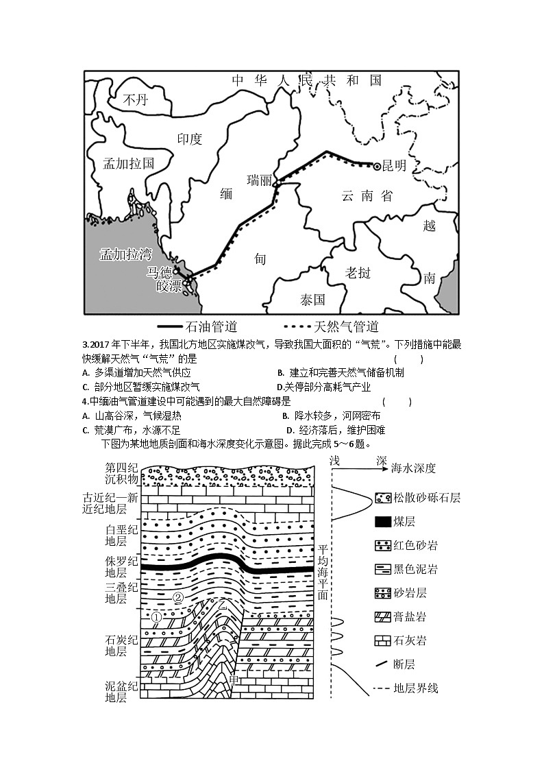2024届河北省部分学校高考一模地理试题第2页