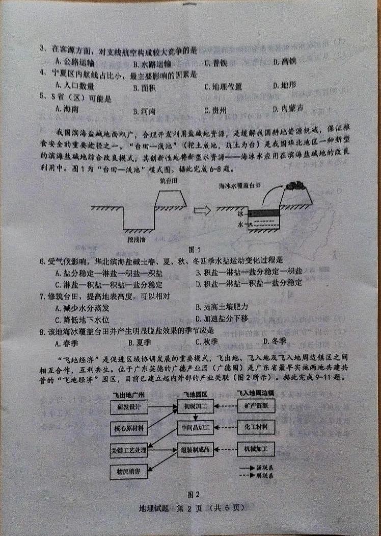 2024届广东省江门市等5地高考一模地理试题02