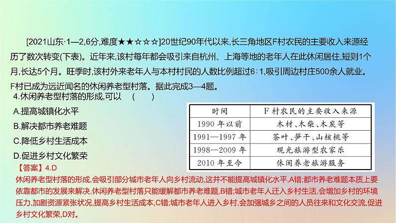 2025版高考地理一轮复习真题精练专题十三区域发展第33练城市产业与区域发展课件05