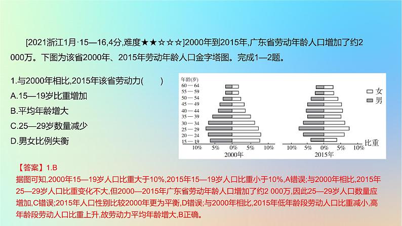 2025版高考地理一轮复习真题精练专题八人口第21练人口增长课件07