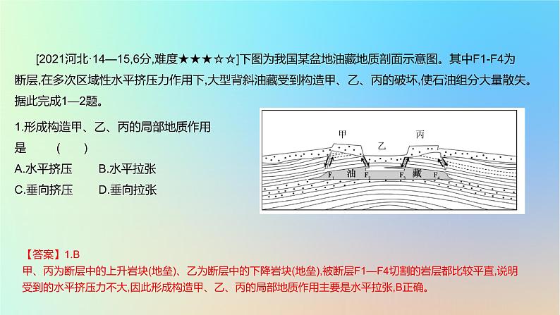 2025版高考地理一轮复习真题精练专题五地表形态的塑造第14练构造地貌的形成课件02