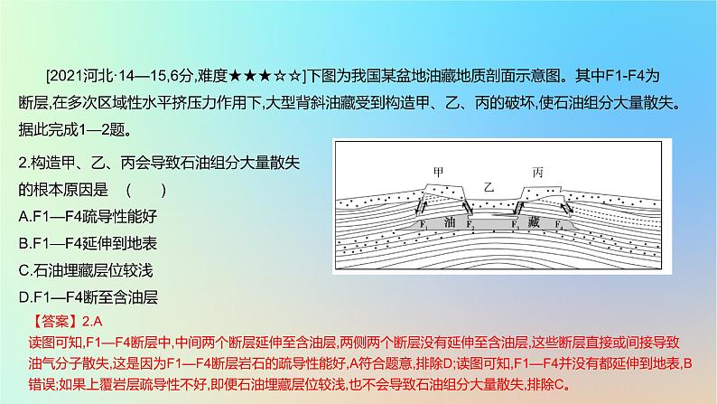 2025版高考地理一轮复习真题精练专题五地表形态的塑造第14练构造地貌的形成课件03