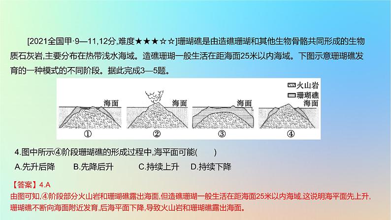 2025版高考地理一轮复习真题精练专题五地表形态的塑造第14练构造地貌的形成课件05