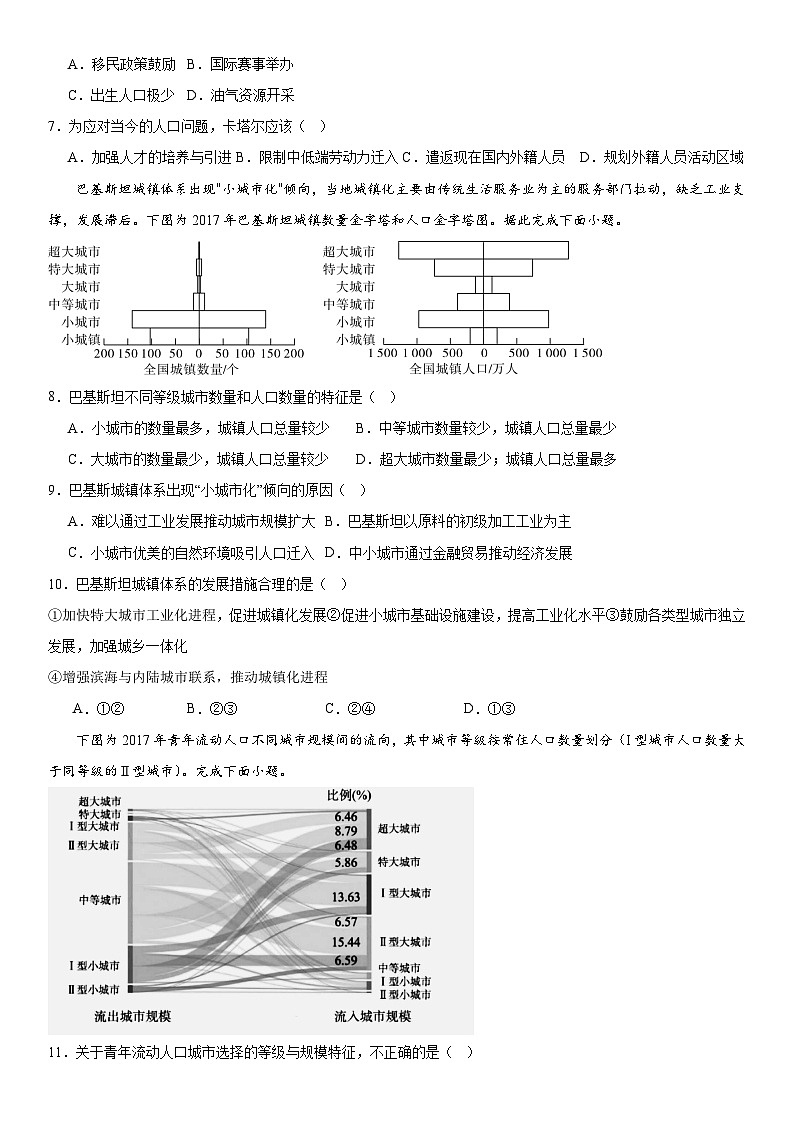 河南省安阳市林州市第一中学2023-2024学年高一下学期3月月考地理试题02