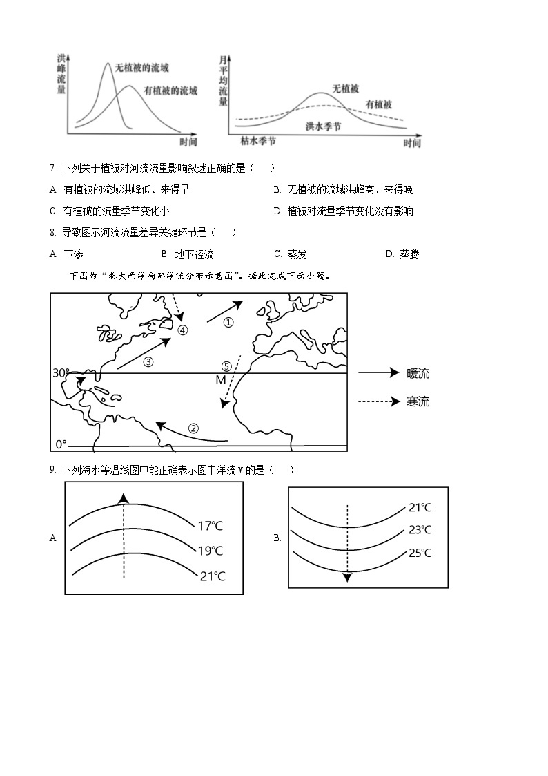 安徽省淮北市树人高级中学2023-2024学年高一下学期开学考试地理试题（原卷版+解析版）03